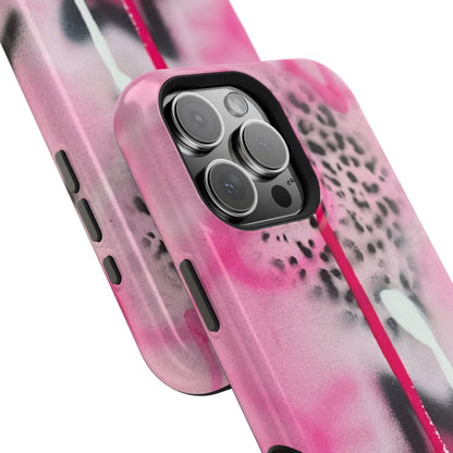MagSafe "pink cheetah" airbrush iPhone case