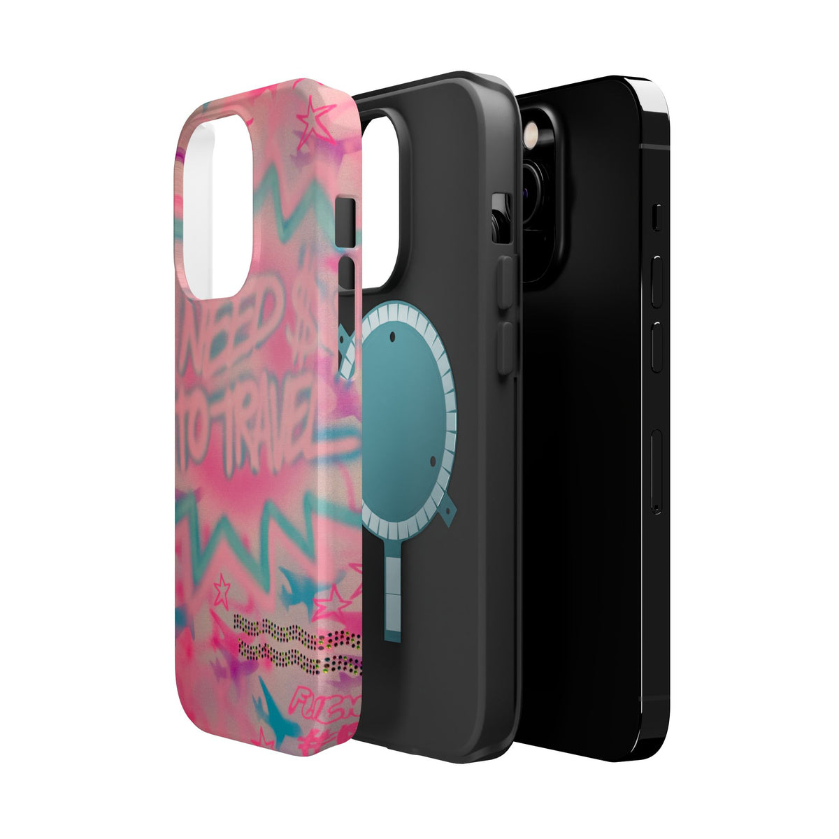 MagSafe "need $$ to travel" airbrush iPhone case