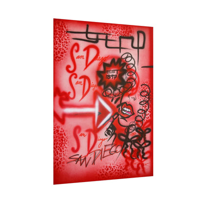 "san diego" airbrush rolled print
