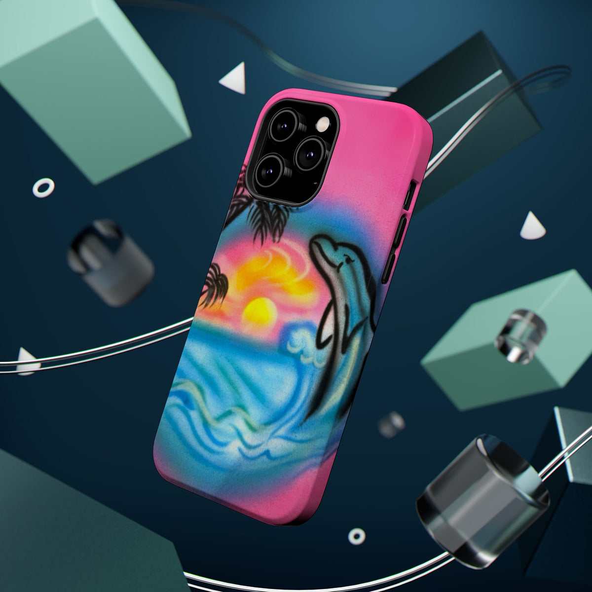 MagSafe "Delfinliebe" Airbrush iPhone-Hülle