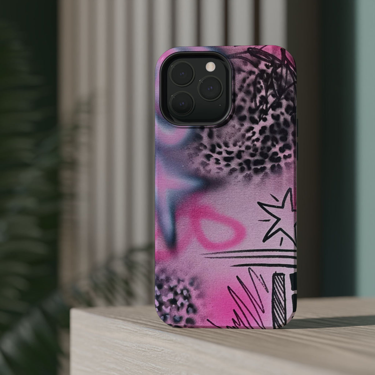 MagSafe "onyx cheetah" Airbrush iPhone Hülle