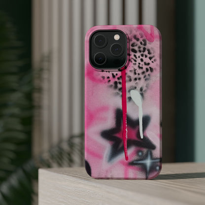 MagSafe "pink cheetah" airbrush iPhone case