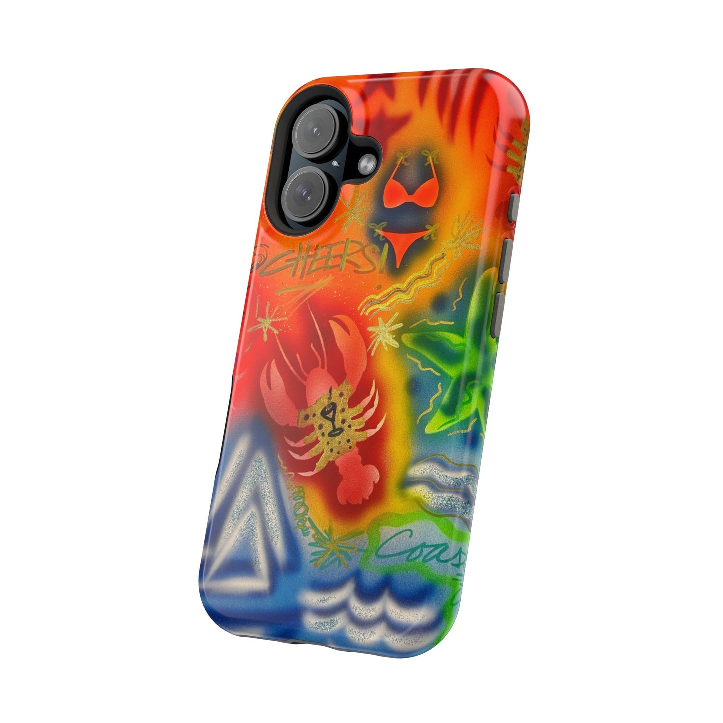 MagSafe "tipsy lobster" airbrush iPhone case