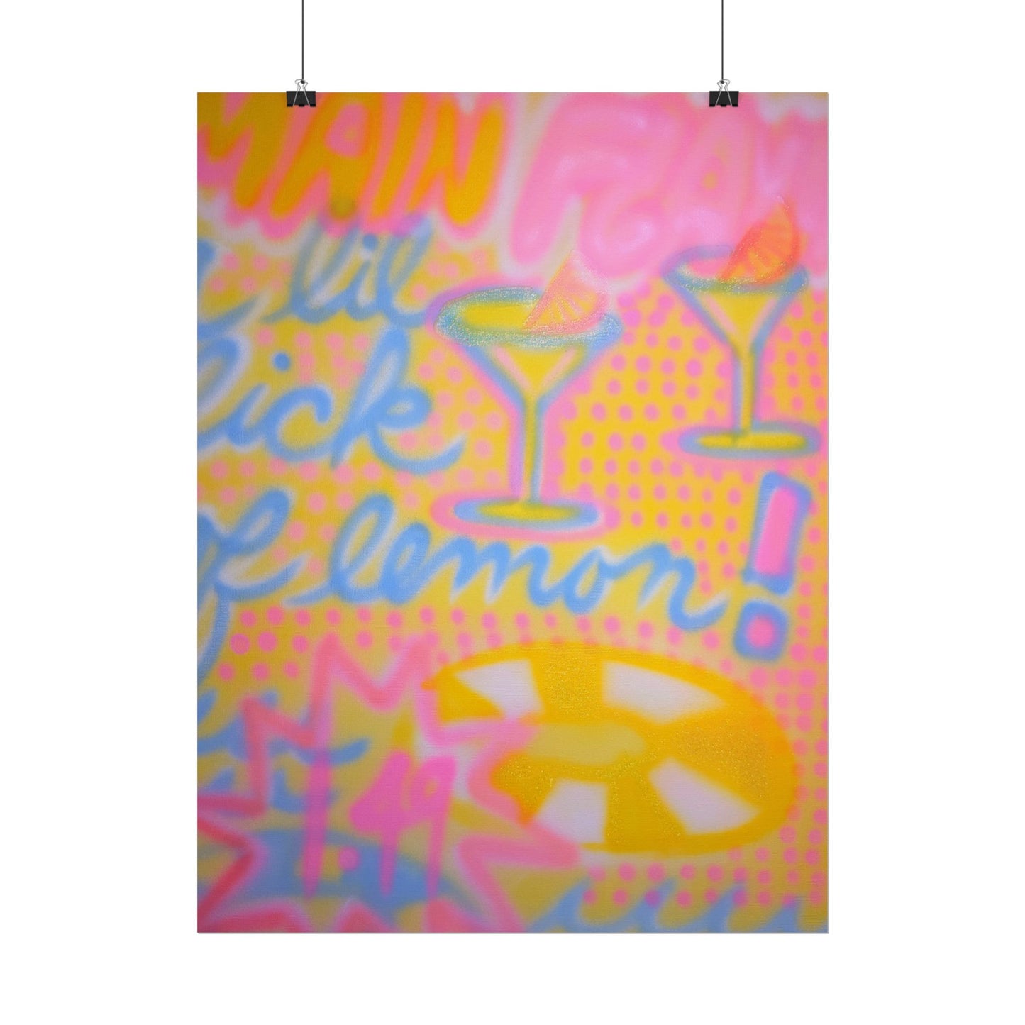"lemontini" airbrush rolled print