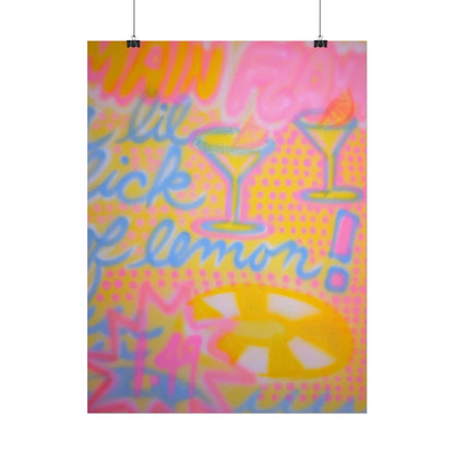 "lemontini" airbrush rolled print