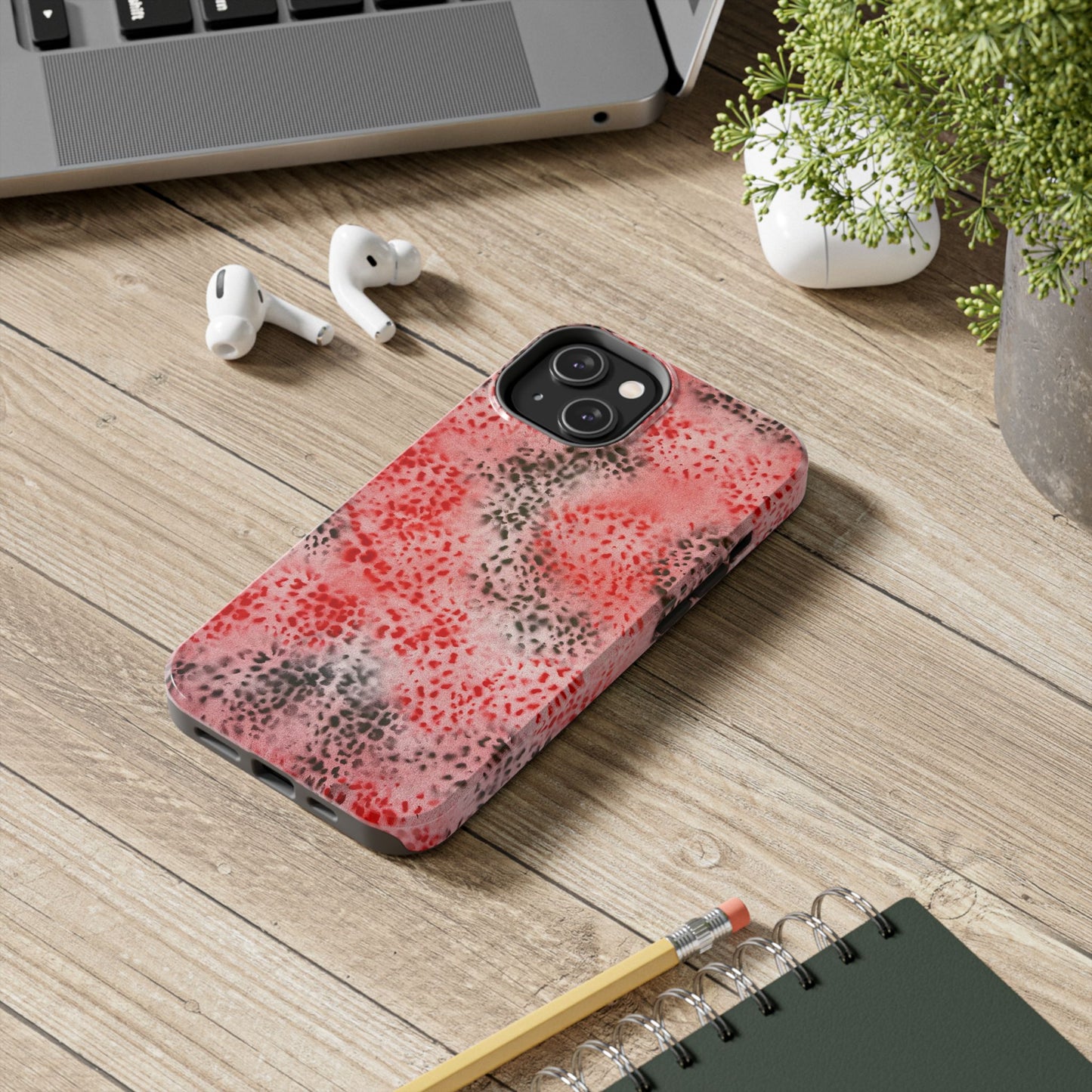 "red cheetah" airbrush iPhone case