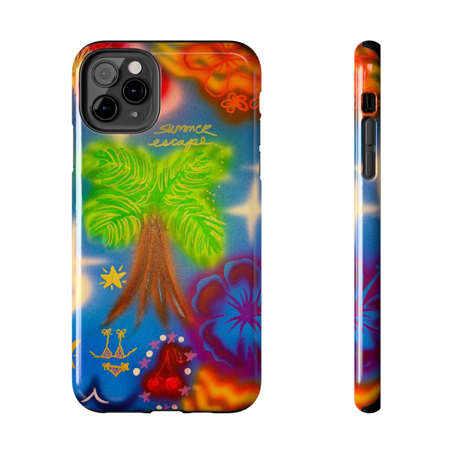 "neon blue palms" airbrush iPhone case