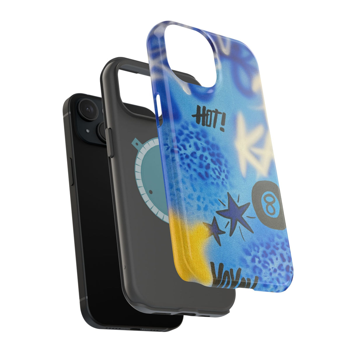 MagSafe "brilliant blues" airbrush iPhone case