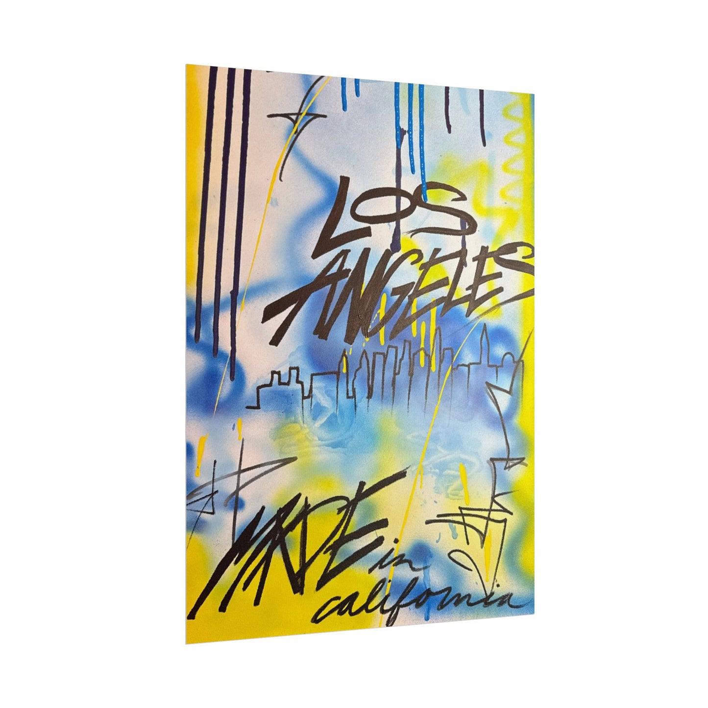 "los angeles" airbrush rolled print