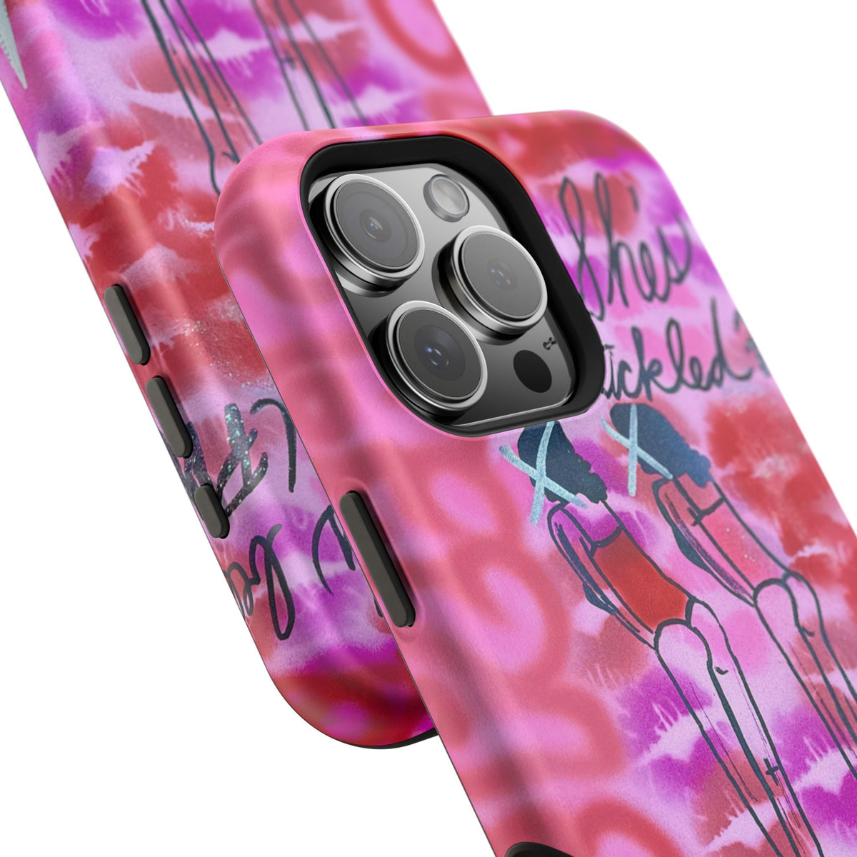 MagSafe "tickled pink" airbrush iPhone case