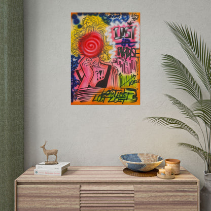 "lost in paradise" airbrush rolled print