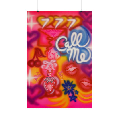 "call me!" airbrush rolled print