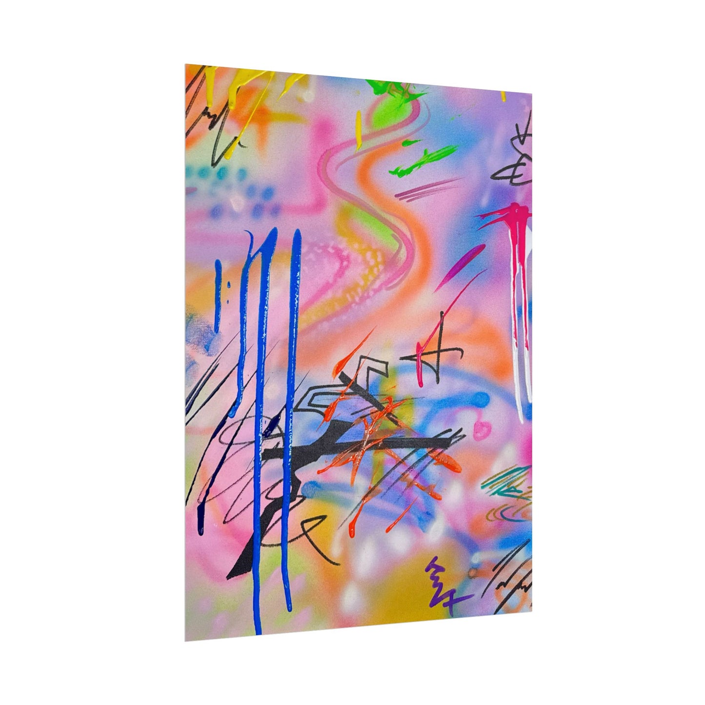 "neon haze" airbrush rolled print