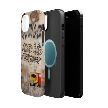 MagSafe "need $$ for coffee" airbrush iPhone case