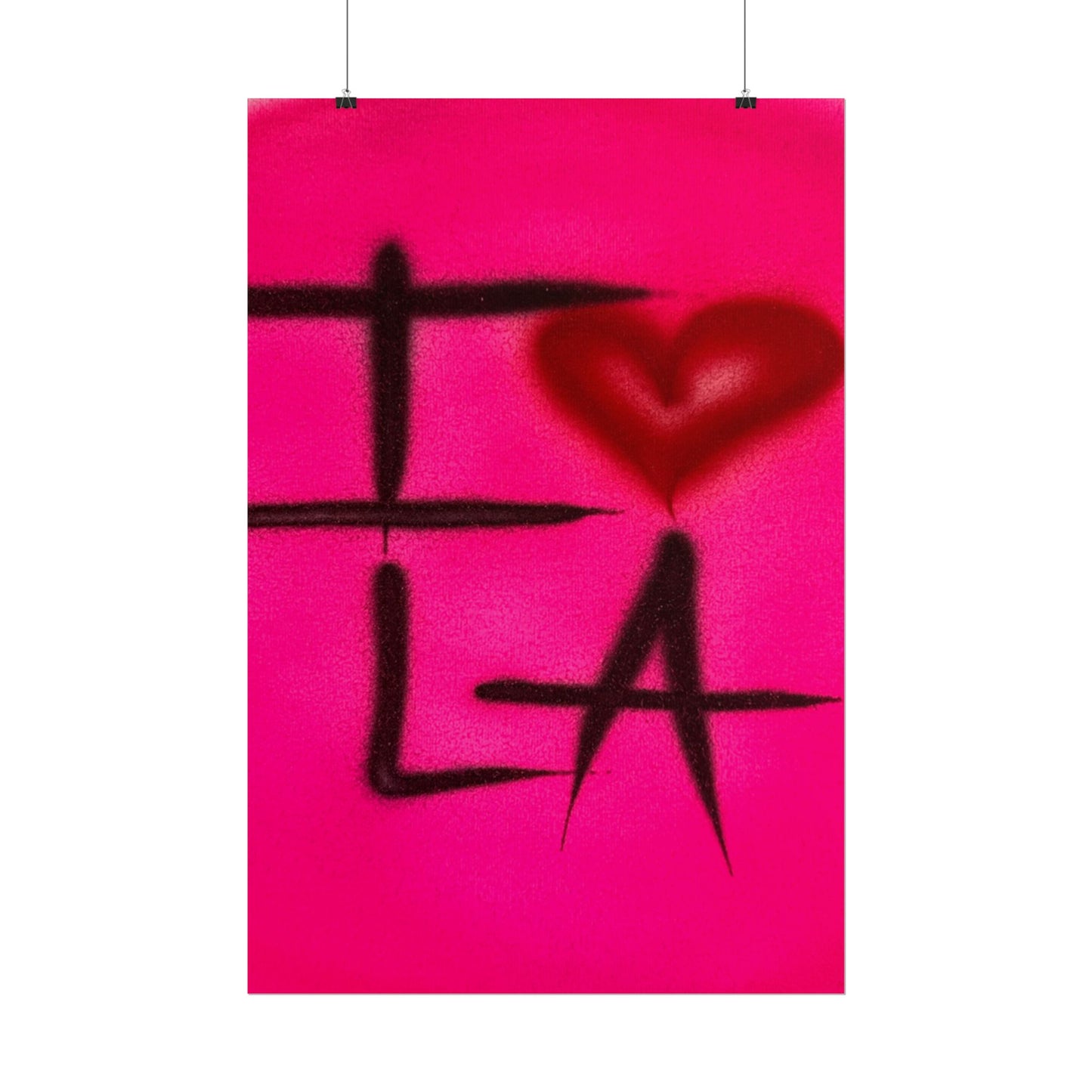 "i <3 LA" airbrush rolled print