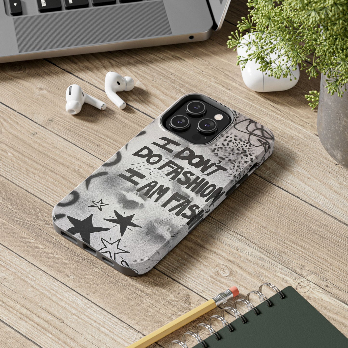 "i am fashion" airbrush iPhone case