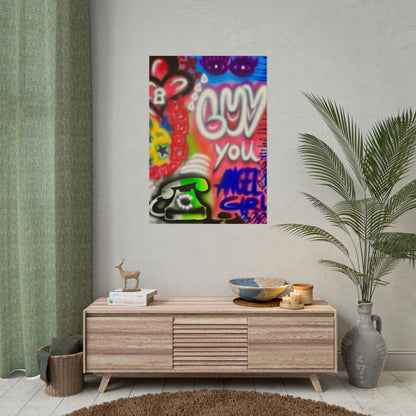 "luv u angel girl" airbrush rolled print