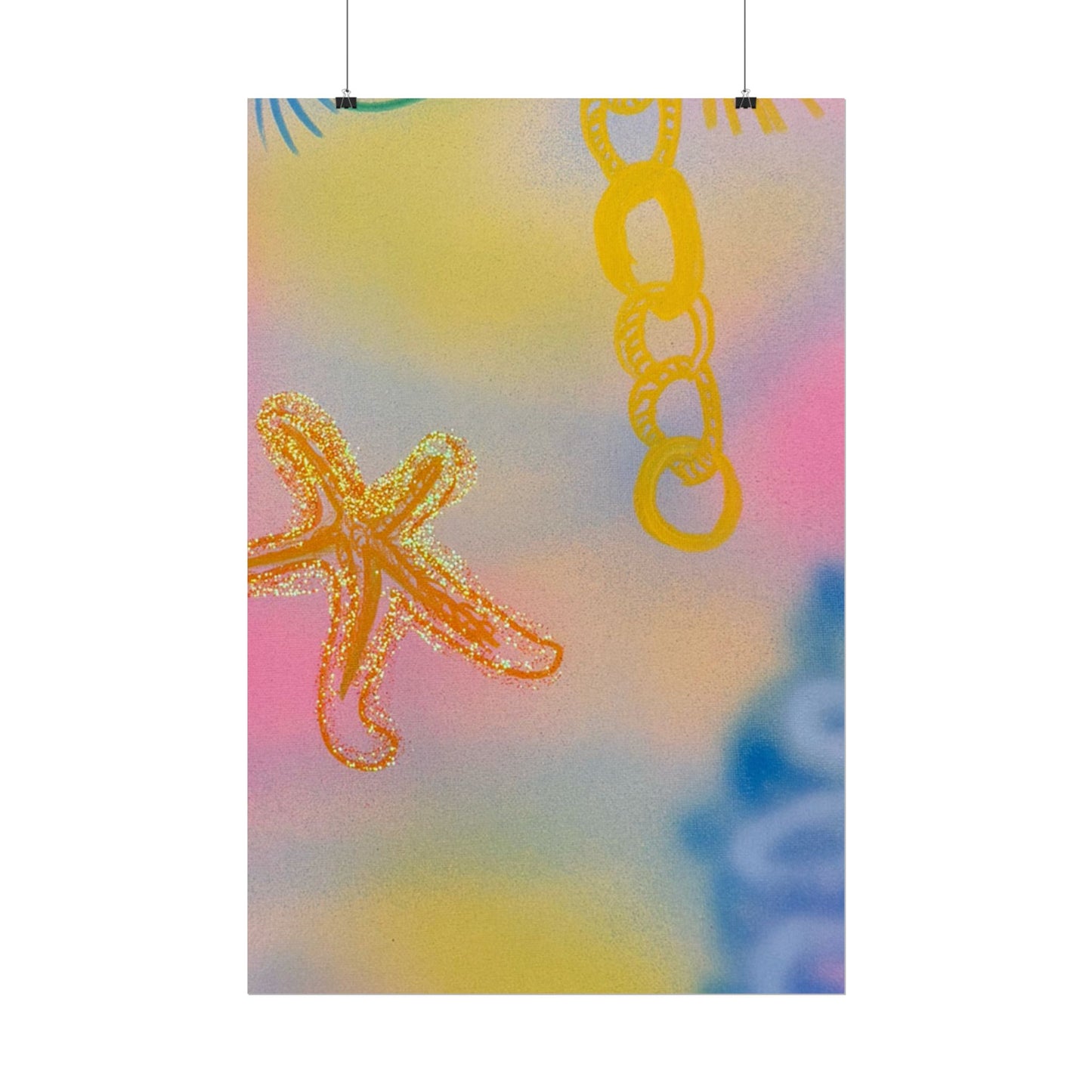 "sweet starfish" airbrush rolled print