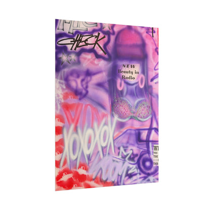 "mic check" airbrush rolled print