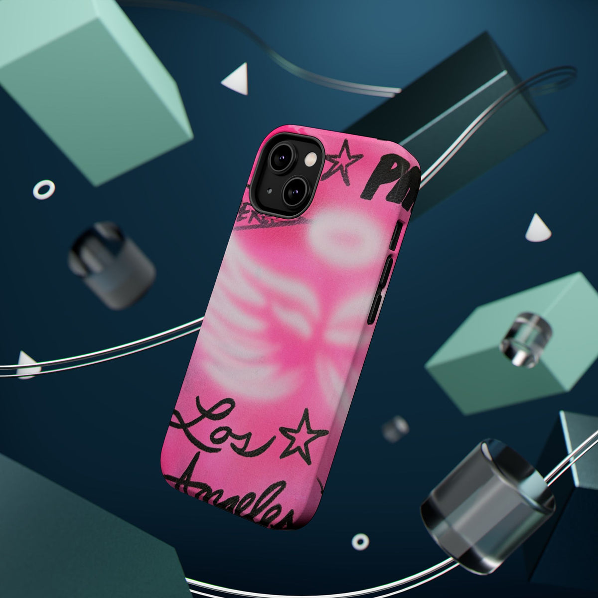 MagSafe "pinke Engelsflügel" Airbrush iPhone Hülle