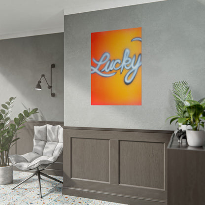 "lucky" airbrush rolled print