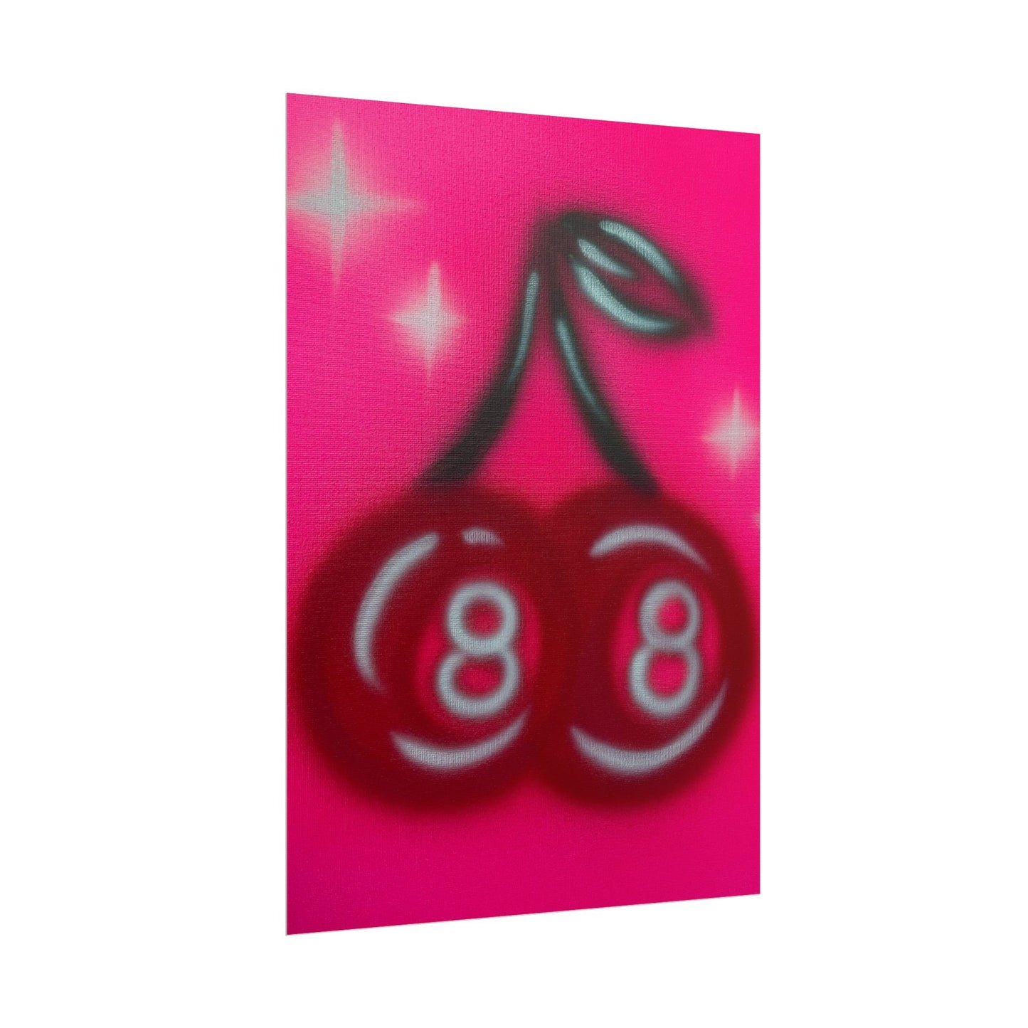"cherry 8ball" airbrush rolled print
