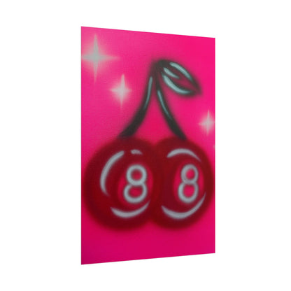 "cherry 8ball" airbrush rolled print