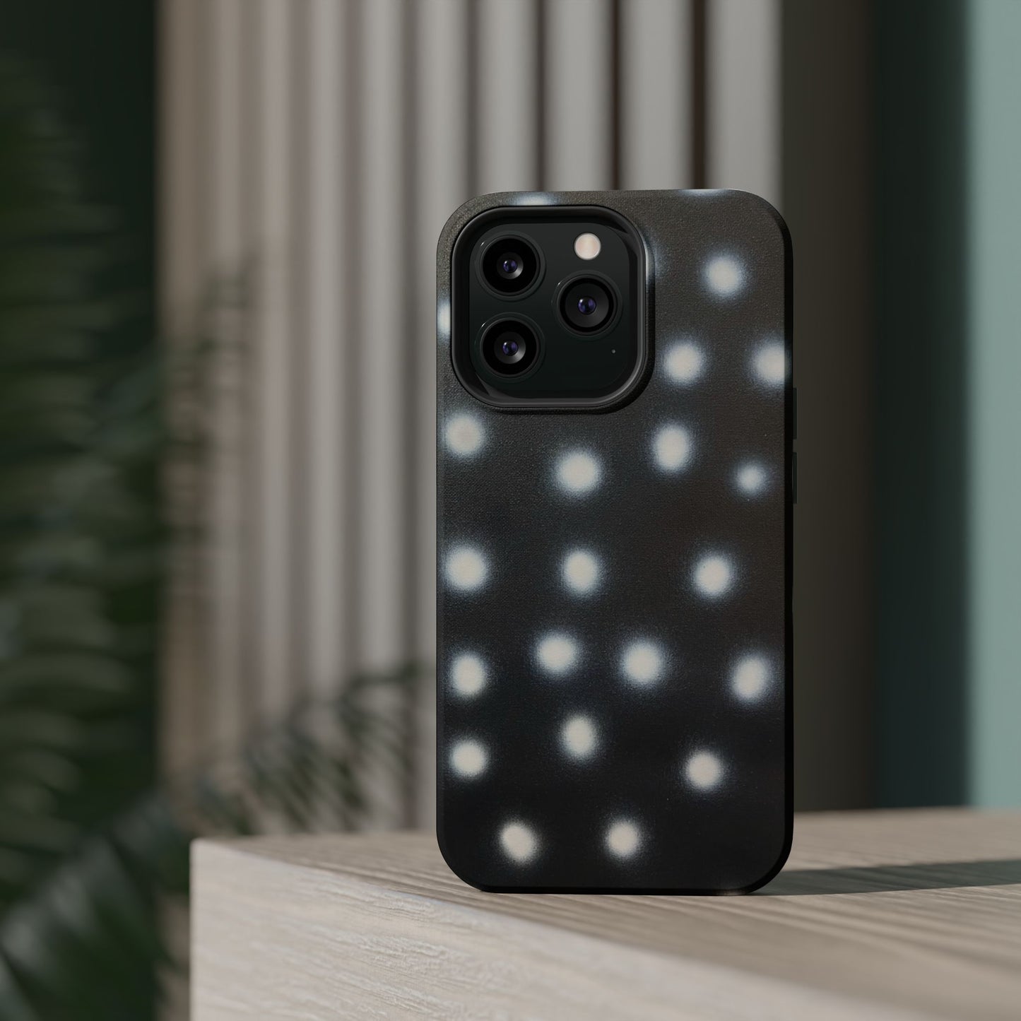 MagSafe "coconut noir polka dot" airbrush iPhone case