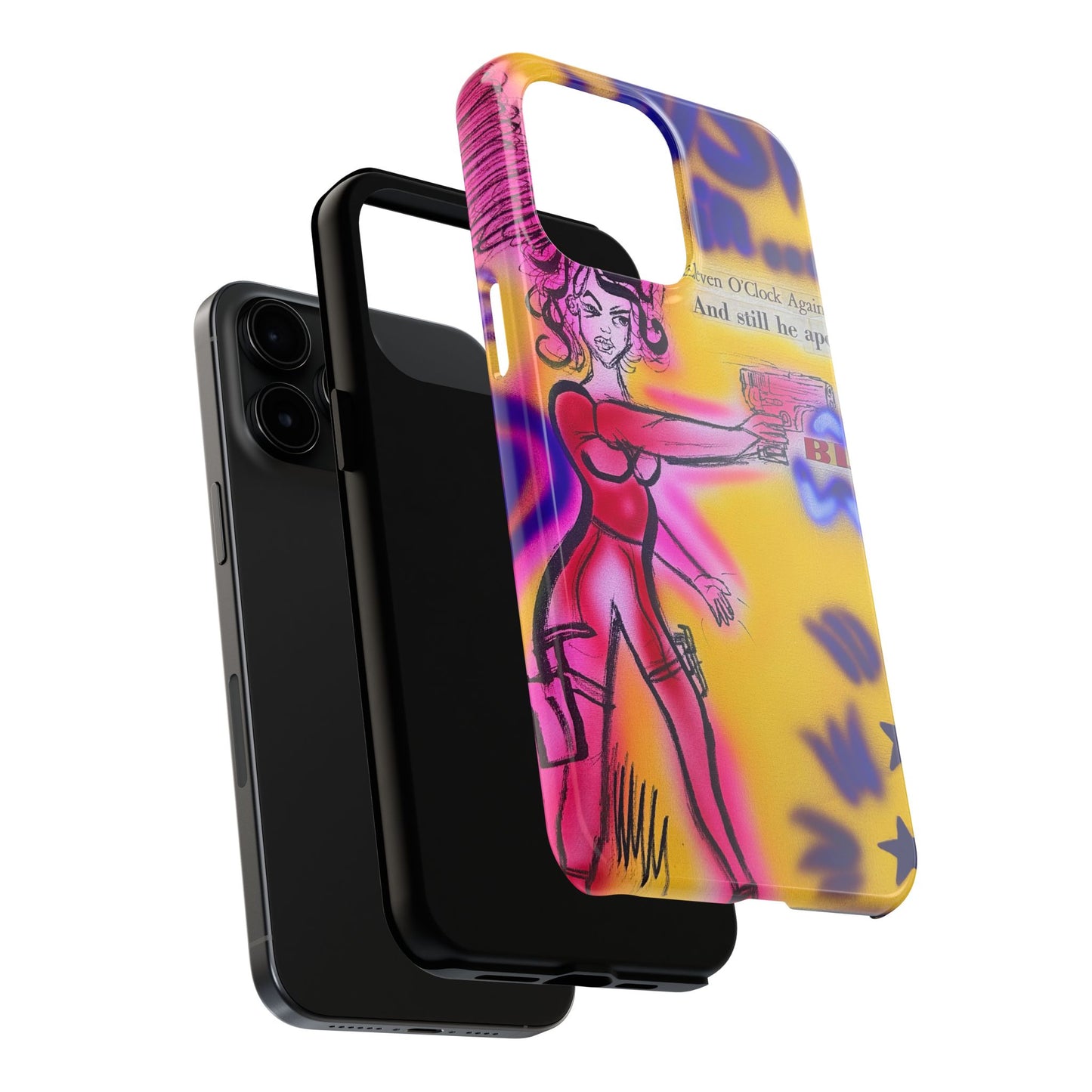 "spiraling thoughts" airbrush iPhone case