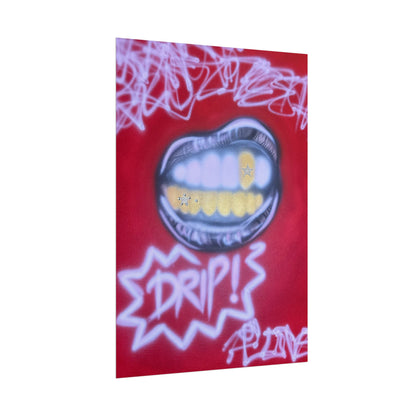"tooth drip" airbrush rolled print