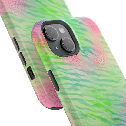 MagSafe "teal cheetah" airbrush iPhone case