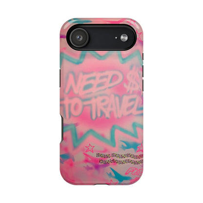 MagSafe "need $$ to travel" airbrush iPhone case