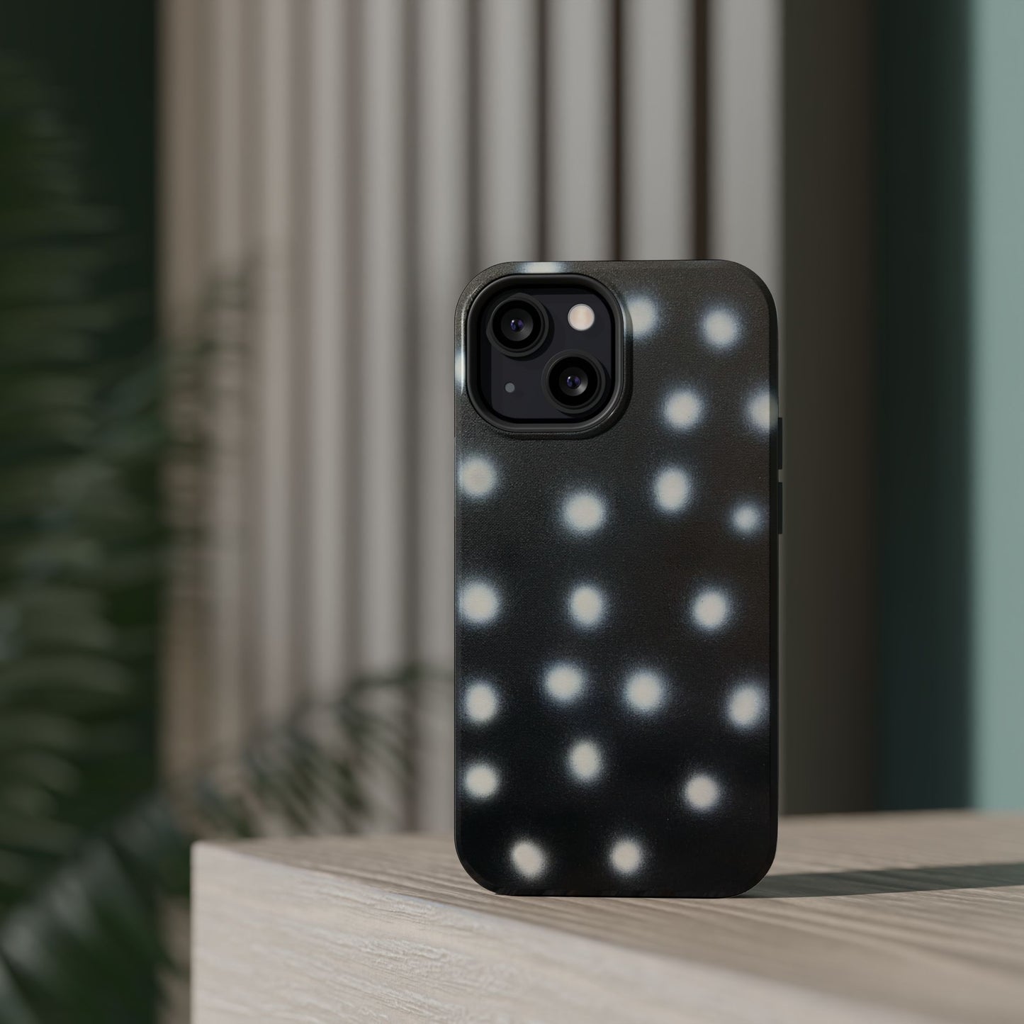 MagSafe "coconut noir polka dot" airbrush iPhone case
