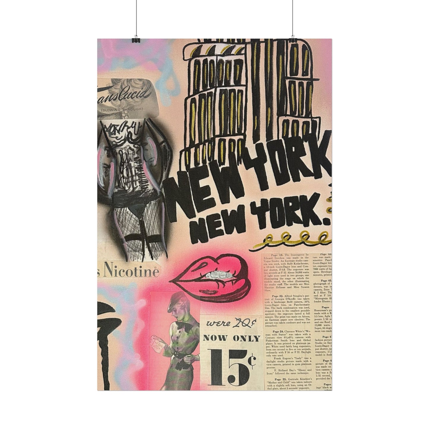 "new york, new york" airbrush rolled print
