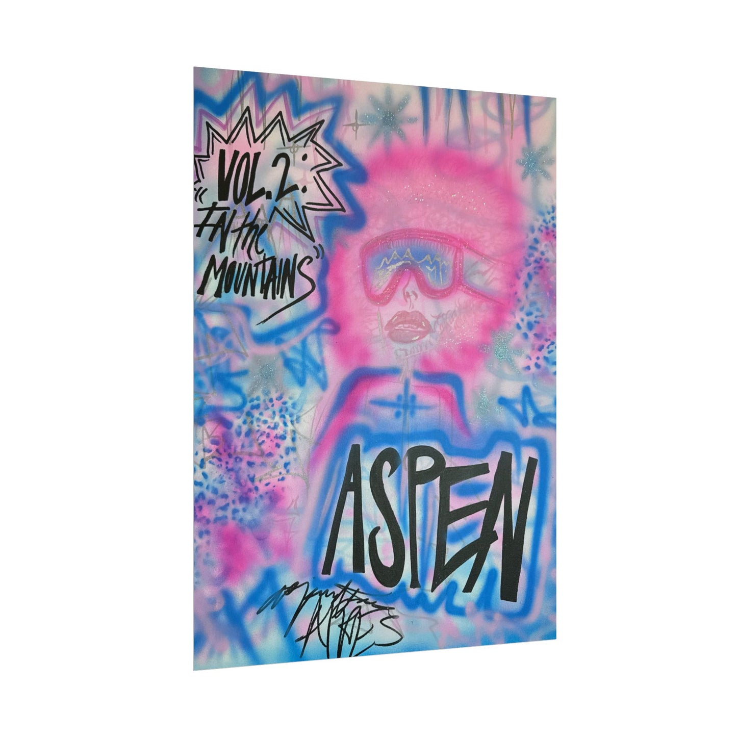 "aspen aspirations" airbrush rolled print