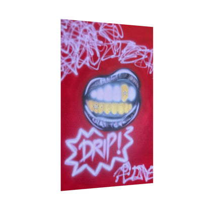 "tooth drip" airbrush rolled print