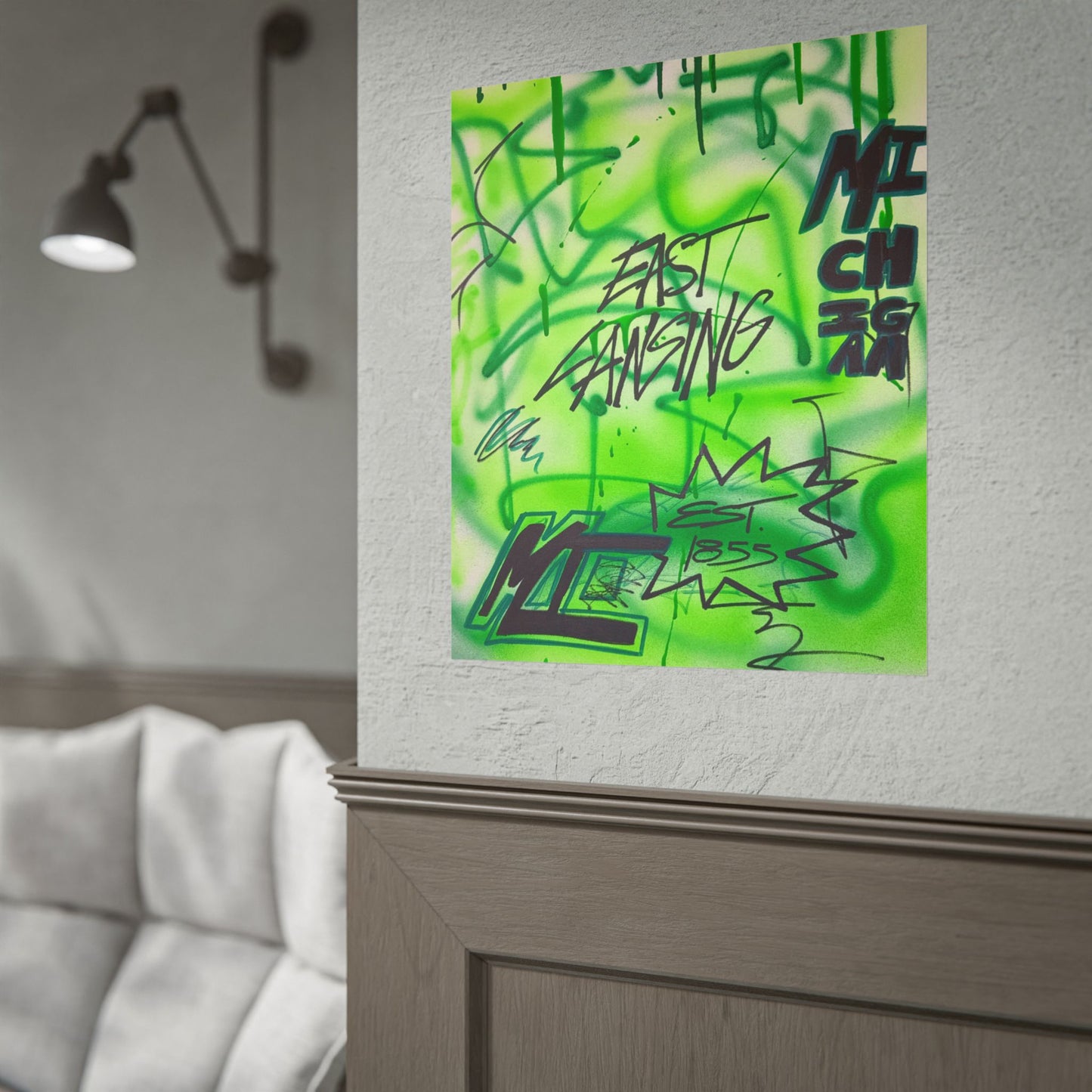 "east lansing, mi" airbrush rolled print