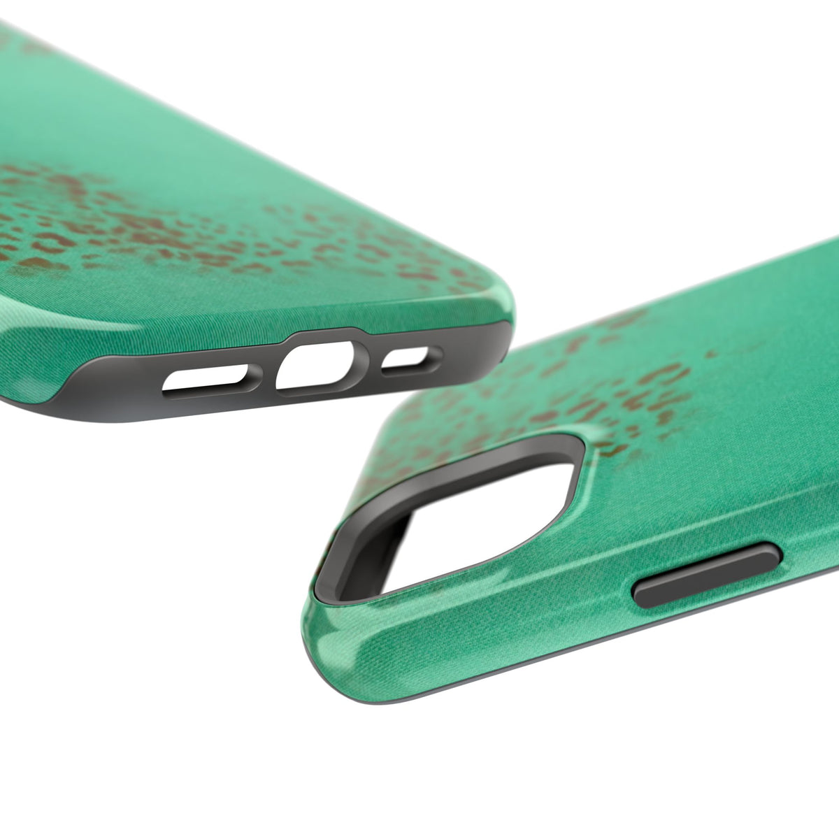 MagSafe "teal cheetah" airbrush iPhone case