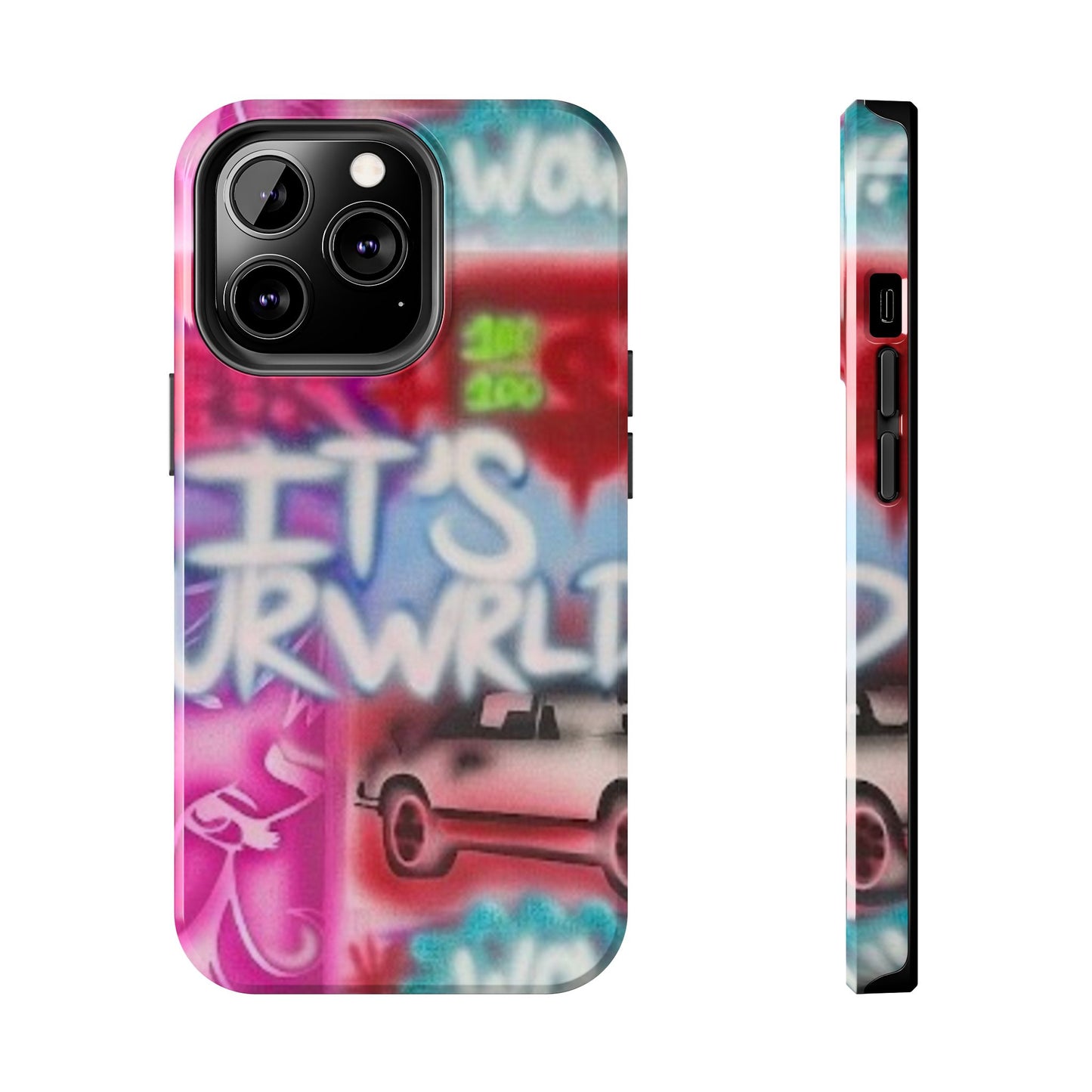 "it's ur WRLD" airbrush iPhone case