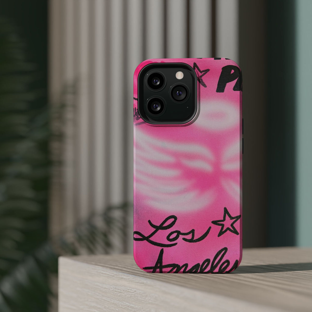 MagSafe "pinke Engelsflügel" Airbrush iPhone Hülle