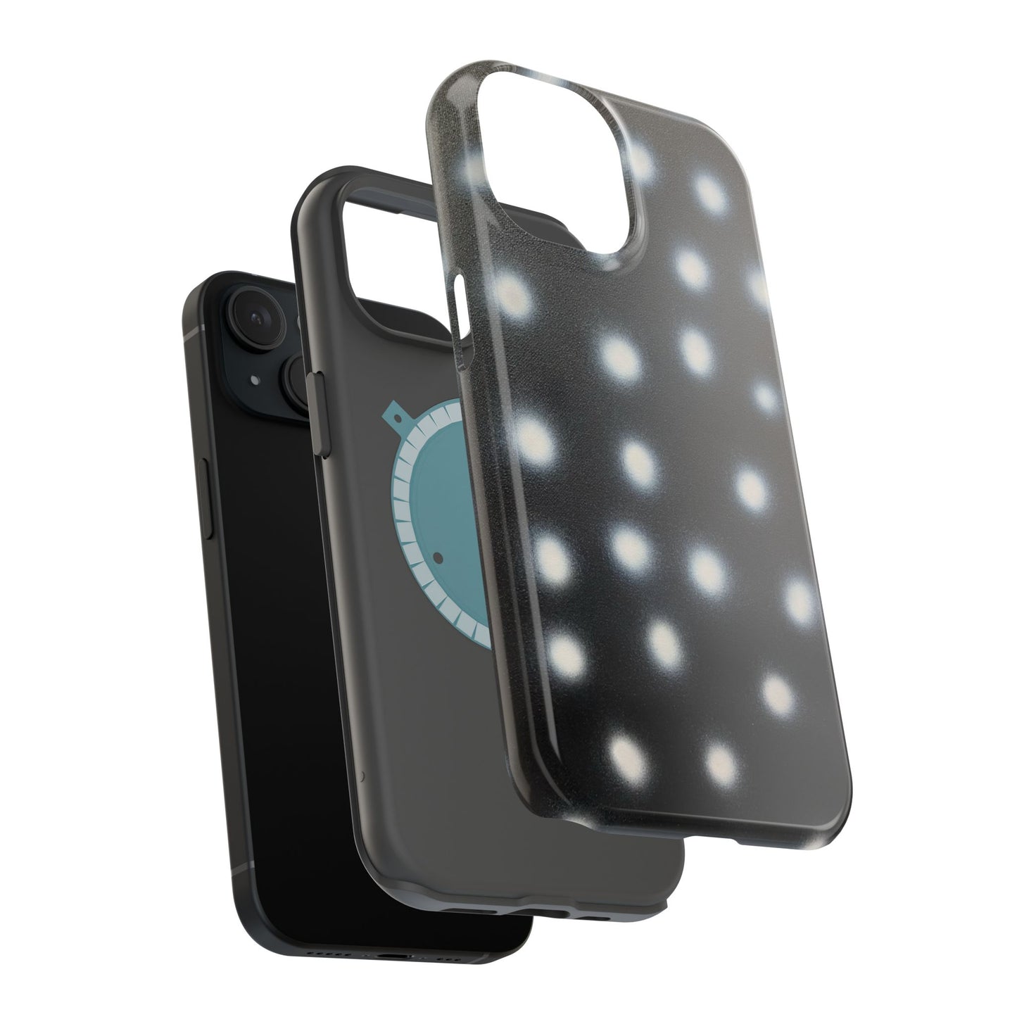 MagSafe "coconut noir polka dot" airbrush iPhone case