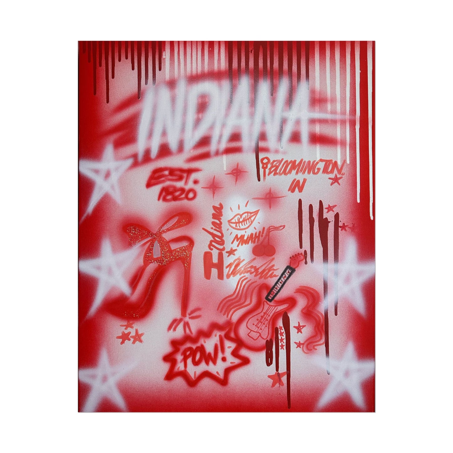 "indiana" airbrush rolled print