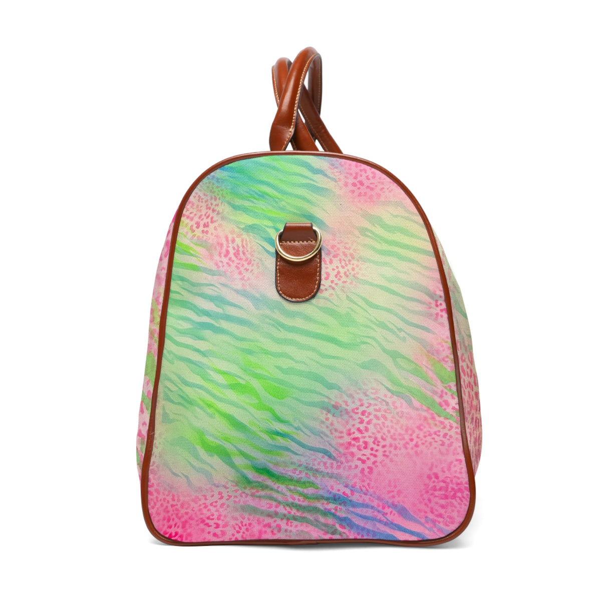 "teal cheetah" airbrush waterproof travel bag