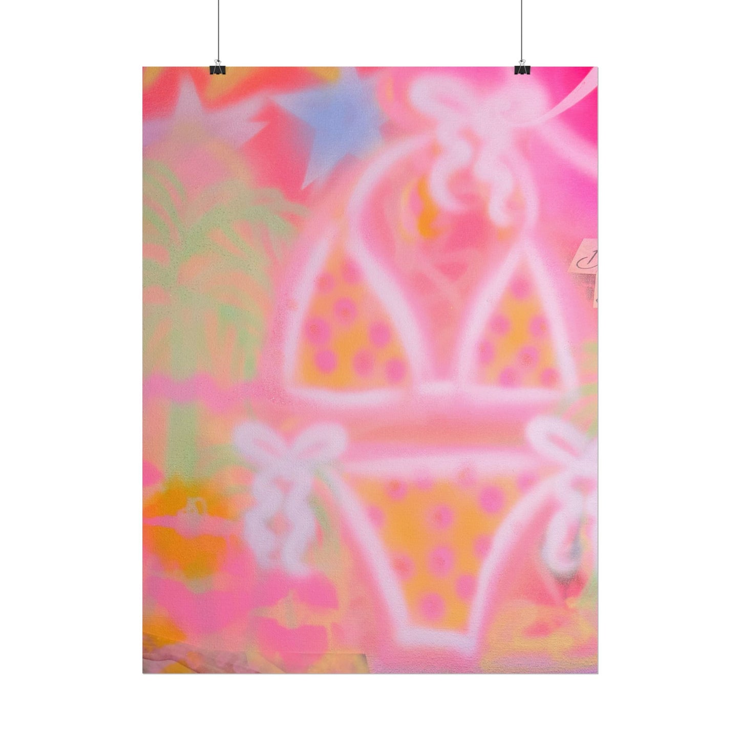"yellow polka dot bikini" airbrush rolled print