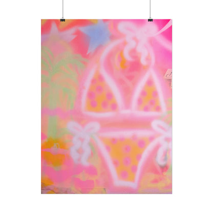 "yellow polka dot bikini" airbrush rolled print