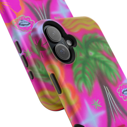MagSafe "neon pink palms" Airbrush iPhone-Hülle