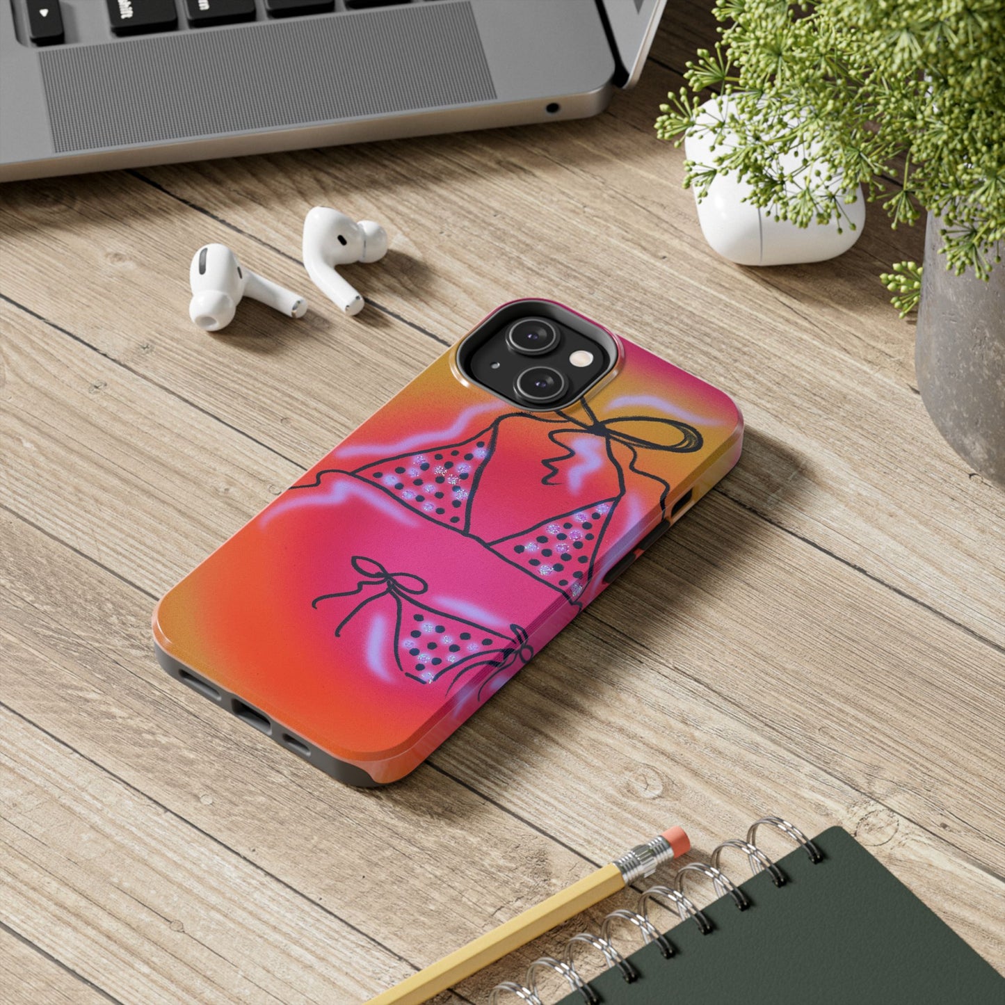 "glitter bikini" airbrush iPhone case