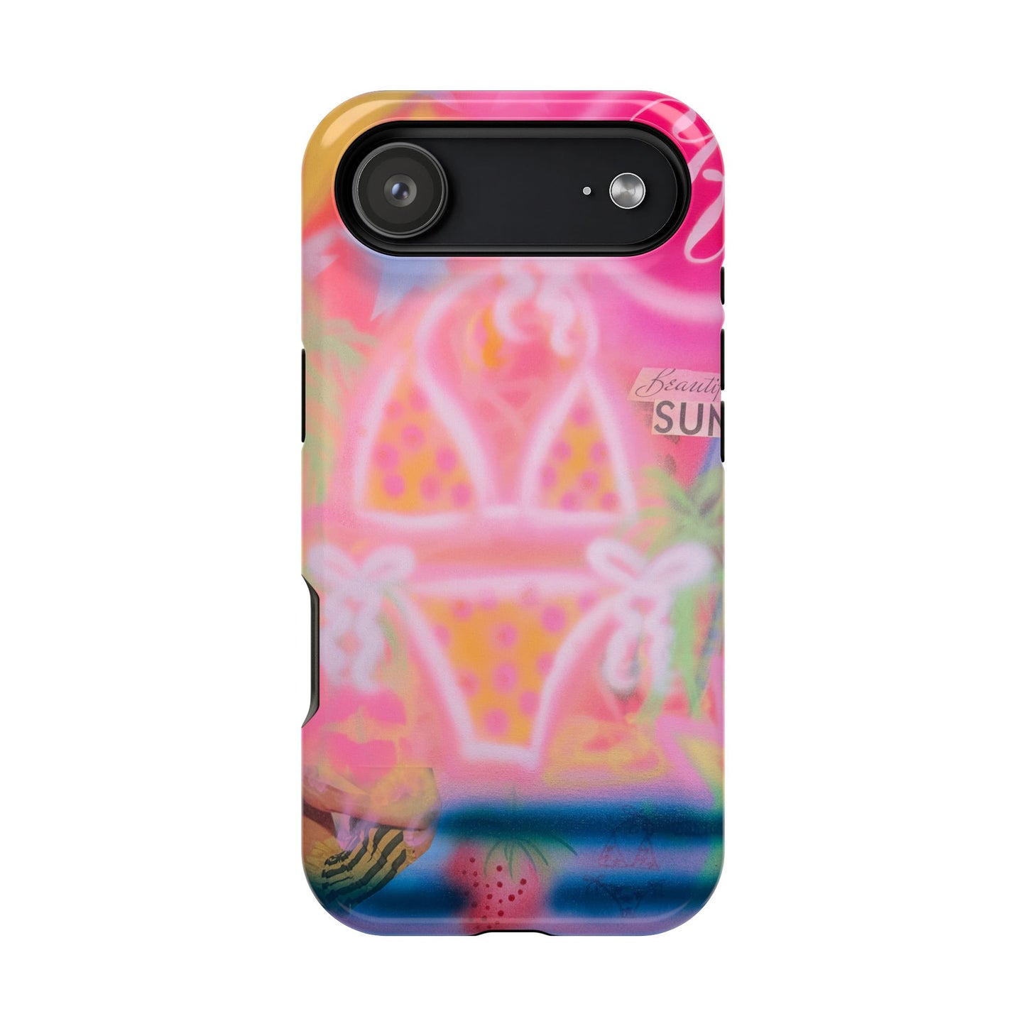MagSafe "santa monica strawberry" airbrush iPhone case
