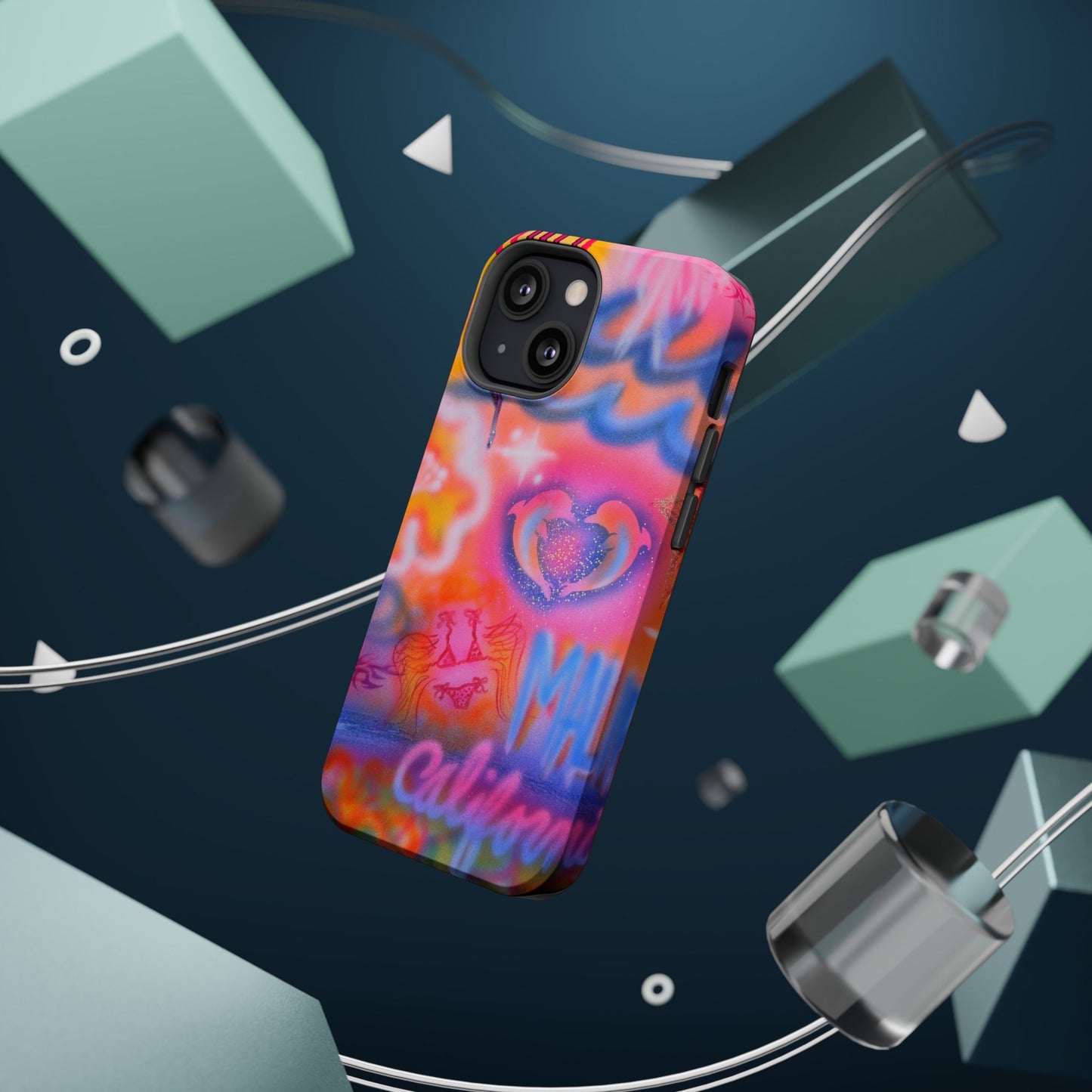 "mornings in malibu" MagSafe airbrush iPhone case