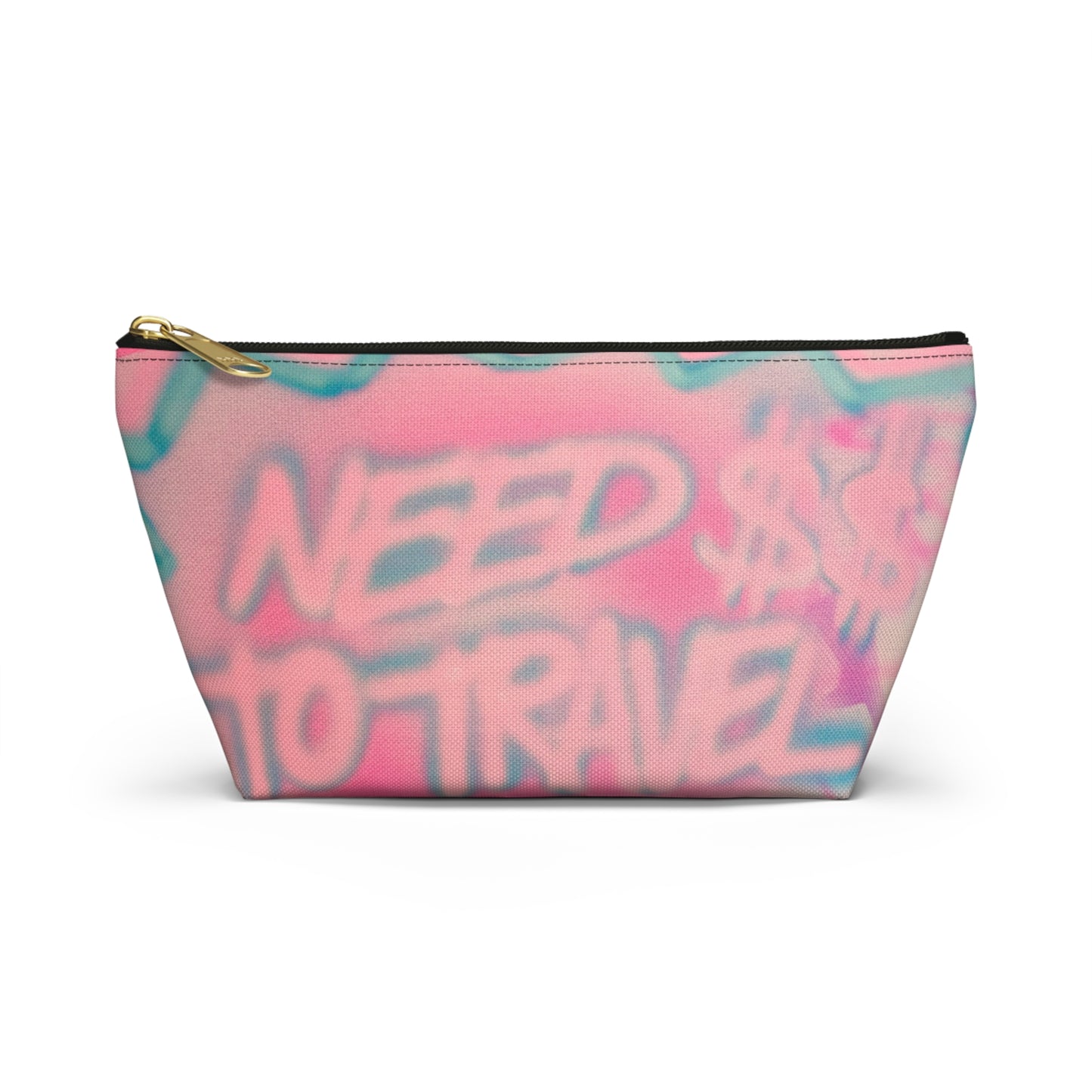 "need $$ to travel" airbrush makeup pouch
